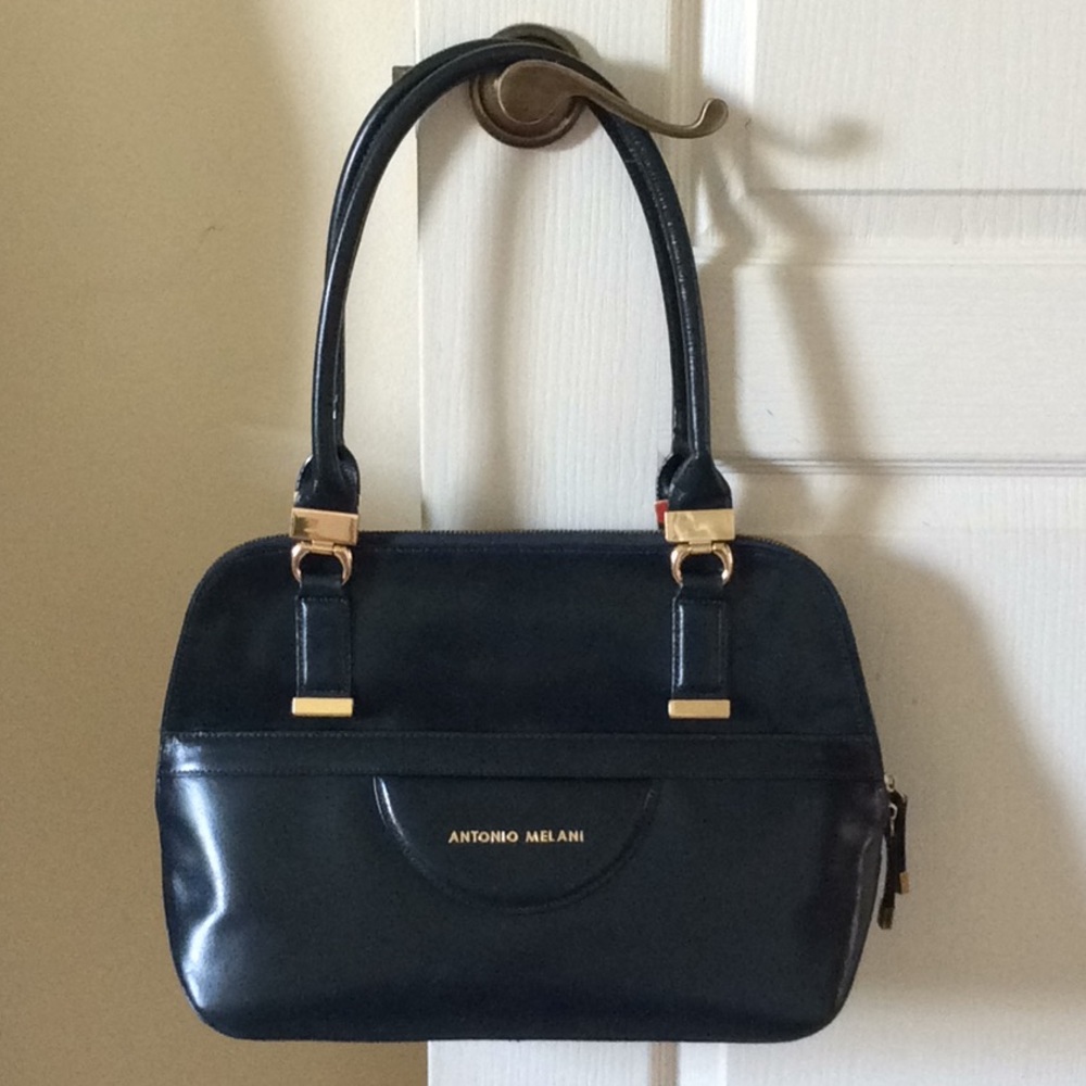 ANTONIO MELANI forest green leather tote